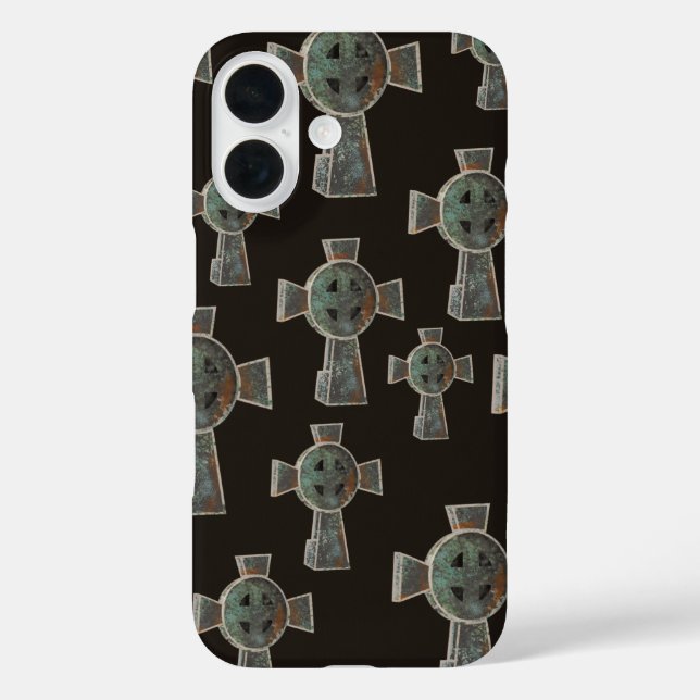 Coques Case-Mate iPhone Dessin de croix de tête de cimetière gothique d'Ha (Verso)
