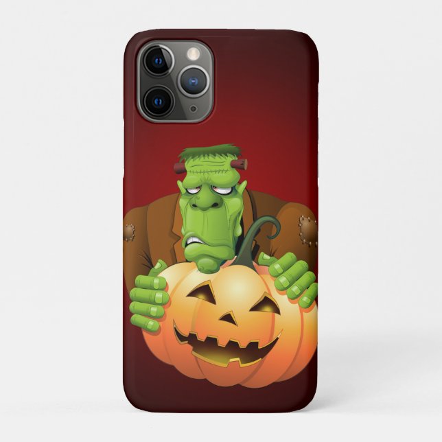 Coques Case-Mate iPhone Dessin de Frankenstein Monster avec Citrouille (Dos)