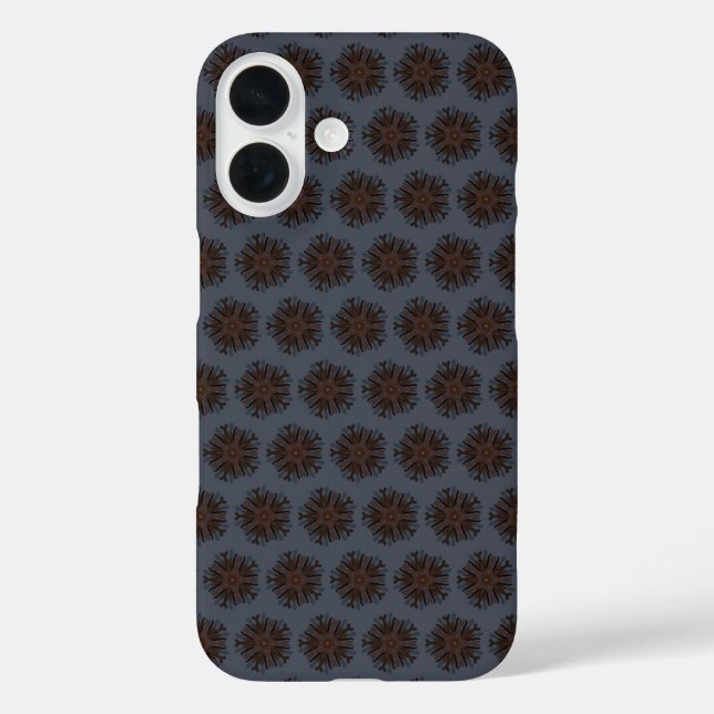 Coques Case-Mate iPhone Dessin de ligne symétrique de style floral mécaniq (Verso)