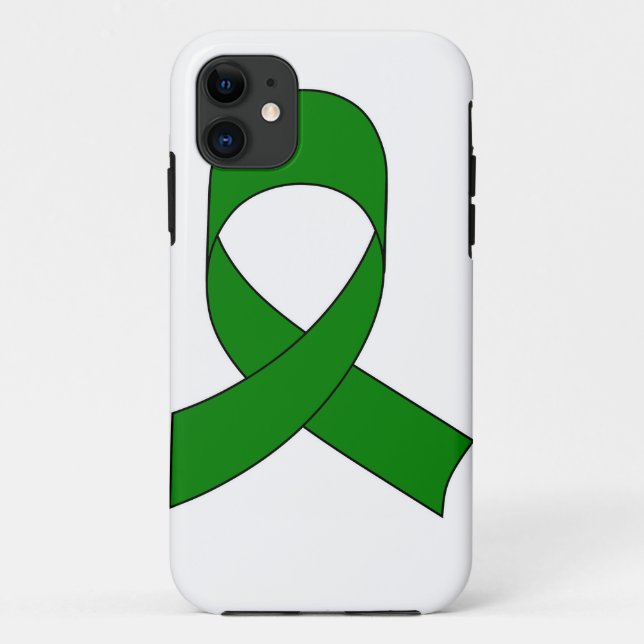 Coques Case-Mate iPhone Dessin de ruban vert (Dos)