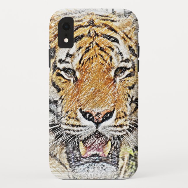 Coques Case-Mate iPhone Dessin de Wild Tiger (Dos)