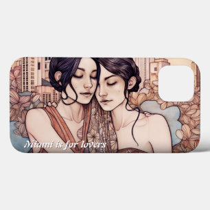 Case-Mate iPhone Case Dessin des femmes du centre-ville de Miami qui se