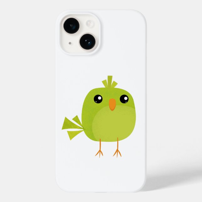Coques Case-Mate iPhone Dessin d'oiseau vert (Verso)