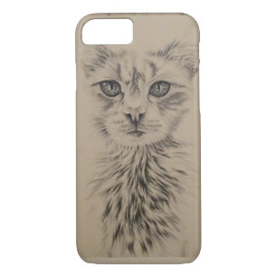 Coque iPhone 8/7 Dessin du chat blanc sur le cas de téléphone