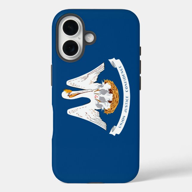 Coques Case-Mate iPhone Dessin du drapeau de l'État de Louisiane (Verso)