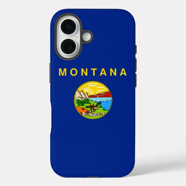 Coques Case-Mate iPhone Dessin du drapeau de l'État du Montana (Verso)