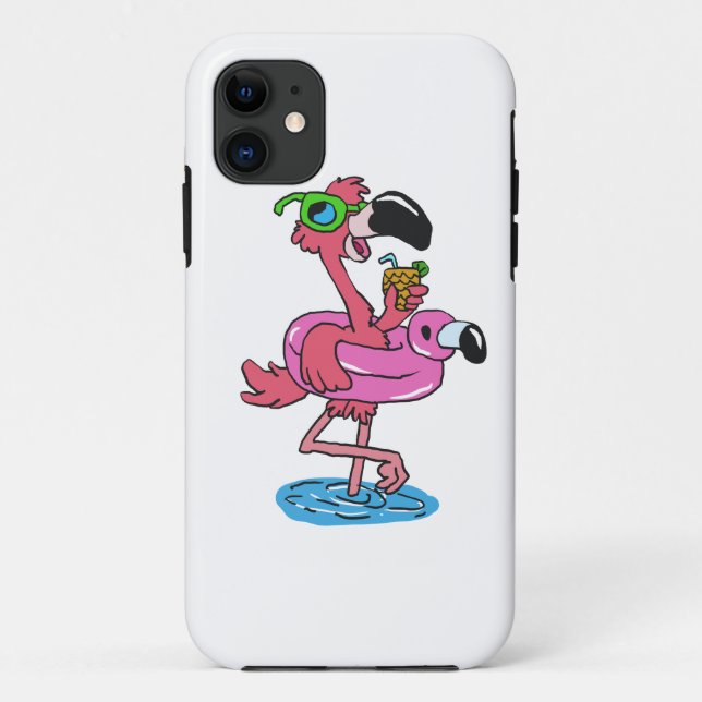 Coques Case-Mate iPhone Dessin du Flamant rose d'été | choisir la couleur  (Dos)