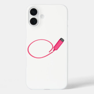 Coque Pour iPhone 16 Plus Dessin d'un cercle avec un surligneur rose