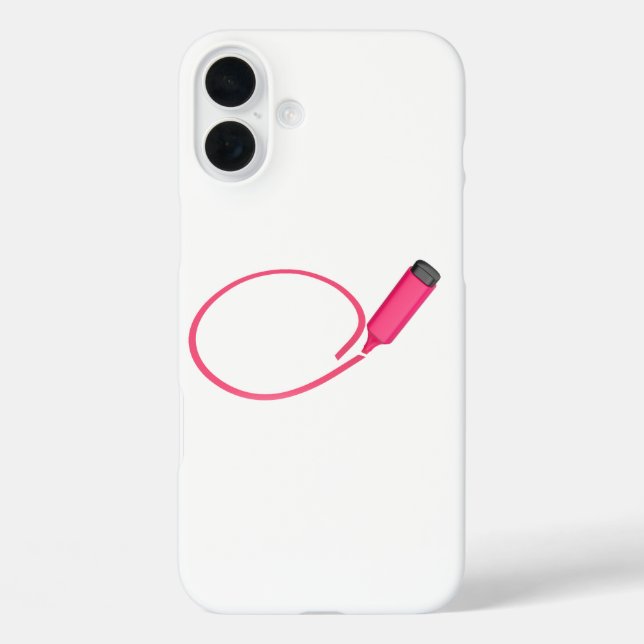 Coques Case-Mate iPhone Dessin d'un cercle avec un surligneur rose (Verso)