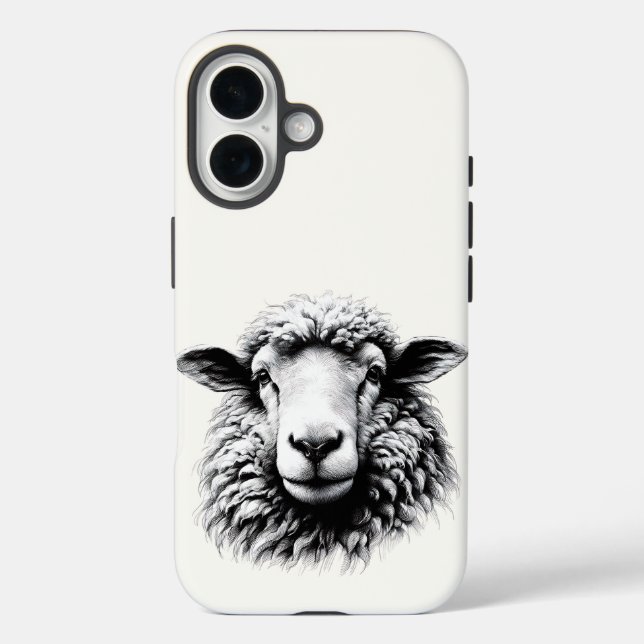 Coques Case-Mate iPhone Dessin d'une tête de mouton (Verso)