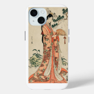 Coque Case-Mate iPhone Dessin en bois ancien d'une femme japonaise