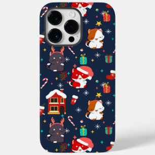 Coque Case-Mate iPhone Dessin festif Père Noël Cat Celebration