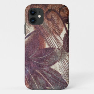 Coque Case-Mate Pour iPhone Dessin floral abstrait marron 1
