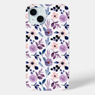 Coque Case-Mate iPhone Dessin floral délicat avec feuilles de lavande mar