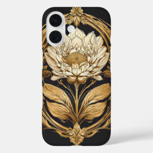 Coque Pour iPhone 16 Dessin floral élégant avec motifs ornés