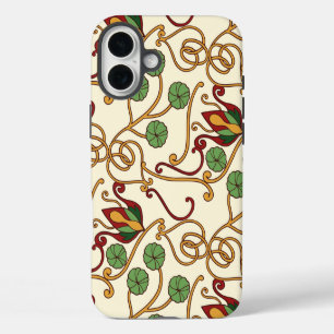 Coque Pour iPhone 16 Plus dessin floral inspiré de l'Art nouveau