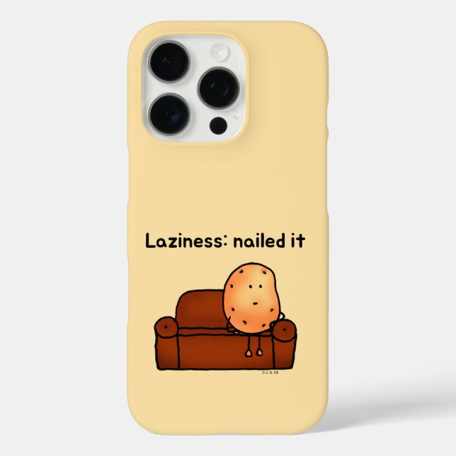 Coques Case-Mate iPhone Dessin humoristique de patate paresseuse (Verso)