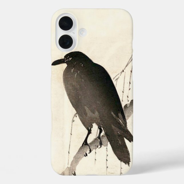 Coques Case-Mate iPhone Dessin japonais d'un corbeau (Verso)