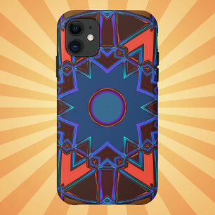 Case-Mate iPhone Case Dessin Mandala bleu orange et violet