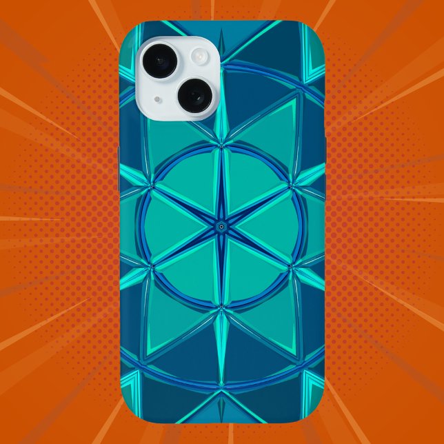 Coques Case-Mate iPhone Dessin Mandala Blue (Créateur téléchargé)