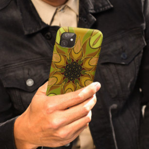 Case-Mate iPhone Case Dessin Mandala Fleur Jaune et Vert