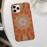 Dessin Mandala Fleur orange et rose