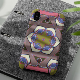 Case-Mate iPhone Case Dessin Mandala Flower bleu rose et jaune