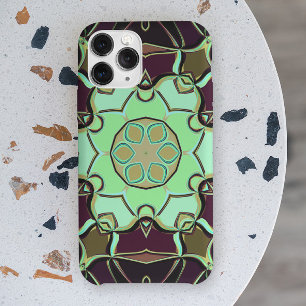 Case-Mate iPhone Case Dessin Mandala Flower vert violet et noir