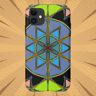 Case-Mate iPhone Case Dessin Mandala Green Blue et Orange