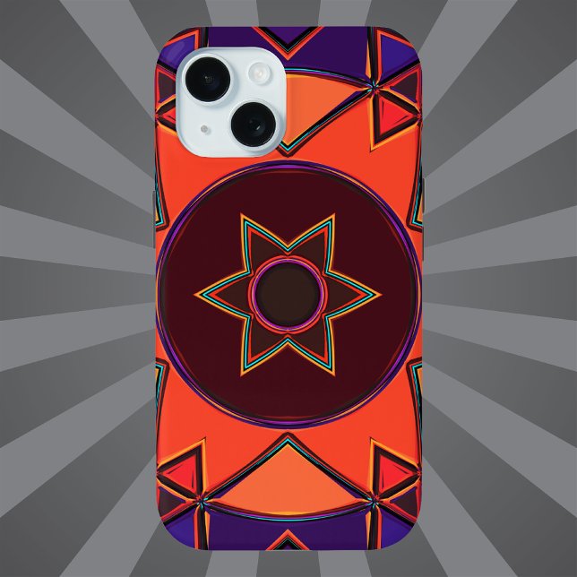 Coques Case-Mate iPhone Dessin Mandala Purple et Orange (Créateur téléchargé)