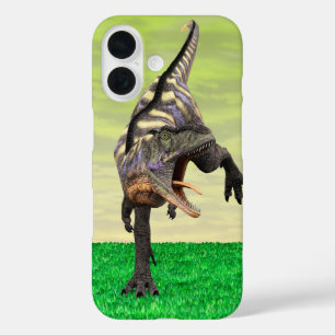 Coque Pour iPhone 16 Dessin préhistorique drôle d'Aucasaurus rugissant