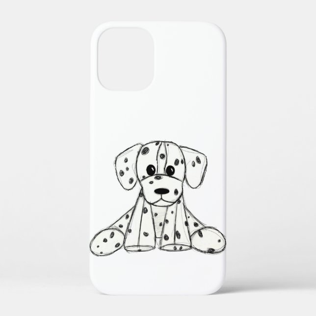 Coques Case-Mate iPhone Dessin simple de contour de chien en peluche dalma (Verso)