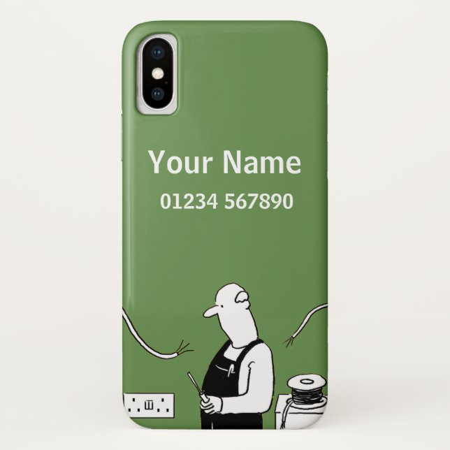 Coques Case-Mate iPhone Dessin sur le thème de l'électricien (Dos)