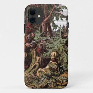 Coque Case-Mate Pour iPhone Dessin vintage : Un chasseur et son chien