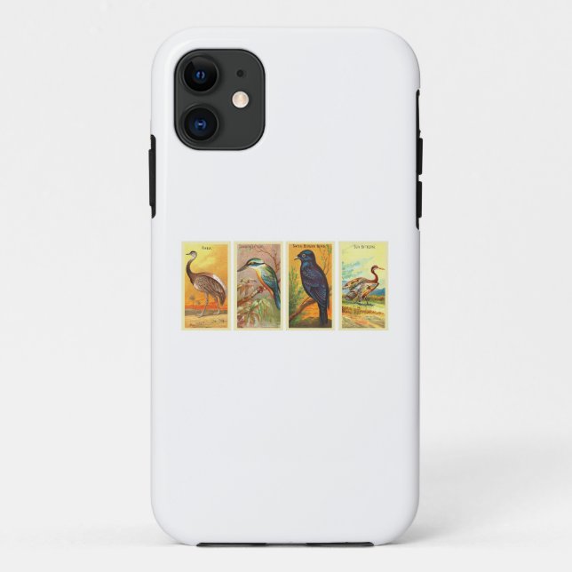 Coques Case-Mate iPhone dessins rétro d'oiseaux (Dos)