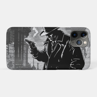 Case-Mate iPhone Case Détective urbain rétro de style graphique BD noir 