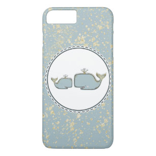 Case-Mate iPhone Case Deux baleines marines Boutique Blue & Gold