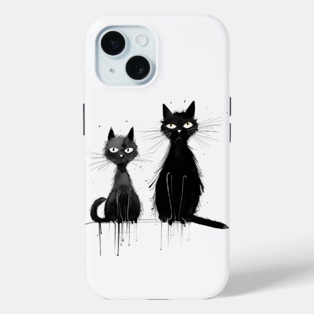 Coques Case-Mate iPhone Deux chats noirs (Verso)