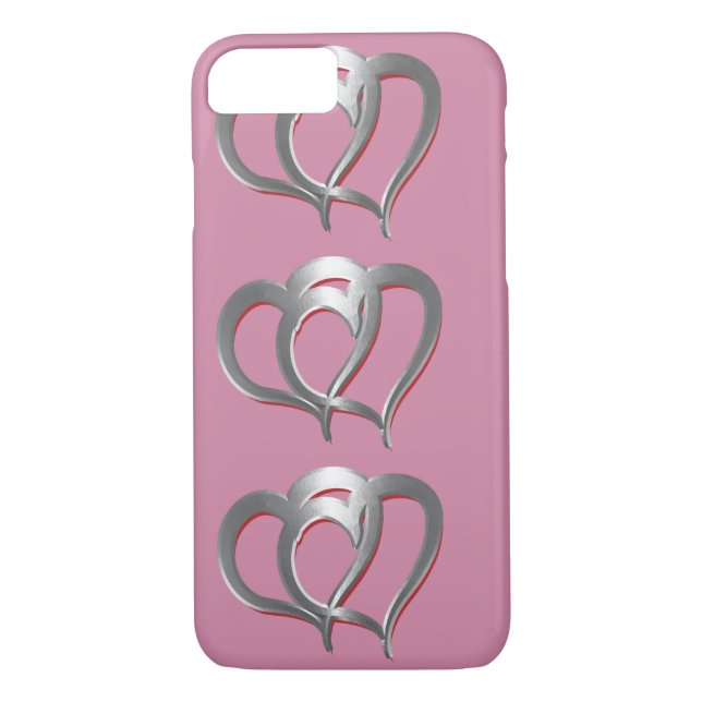 Coques Case-Mate iPhone Deux Coeurs Chrome (Dos)