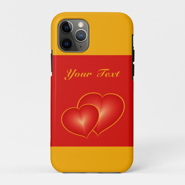 Coques Case-Mate iPhone Deux Coeurs Rouges, Art numérique Moderne Graphiqu (Dos)