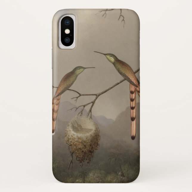 Coques Case-Mate iPhone Deux colibris avec leur jeune (Dos)