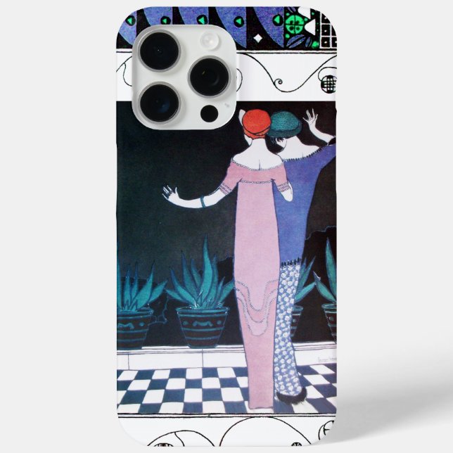 Coques Case-Mate iPhone DEUX FEMMES DANS LA NUIT Art Déco Beauté Mode (Verso)