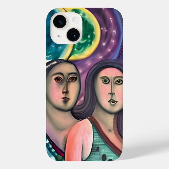 Coques Case-Mate iPhone Deux femmes sous la lune (Verso)