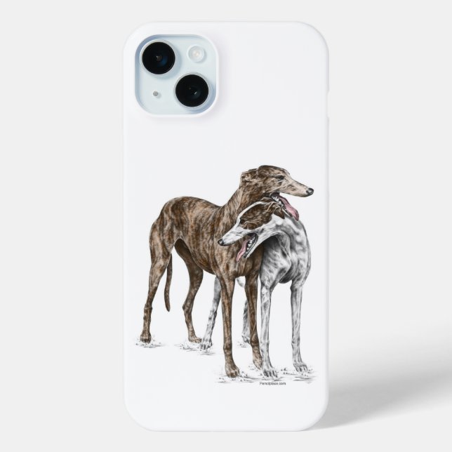 Coques Case-Mate iPhone Deux Greyhound Friends Dog Art (Verso)