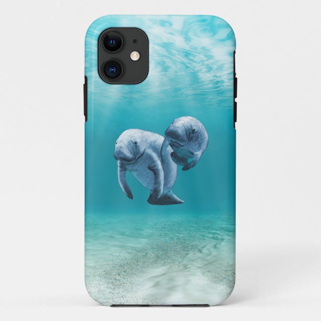 Coques Case-Mate iPhone Deux lamantins nageant (Dos)
