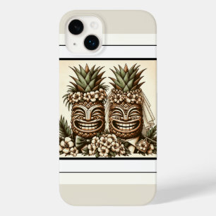 Coque Case-Mate iPhone Deux mariés Gay Ananas Tête Tiki Rétro Mariage 