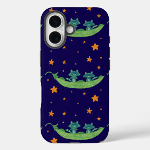Coque Pour iPhone 16 Deux ratons laveurs dans une cosse de pois Art f