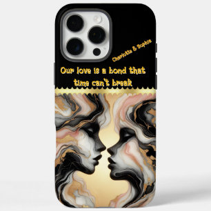 Coque iPhone 16 Pro Max Deux silhouettes qui fusionnent en harmonie.