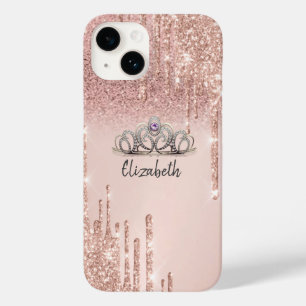 Coque Case-Mate iPhone Diadème Ombré à Paillettes de Rose Gold Moderne