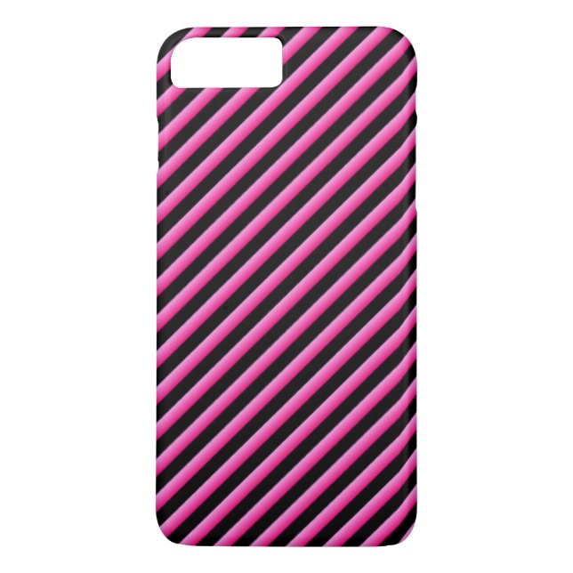 Coques Case-Mate iPhone Diagonale rose chaud et noire (Dos)